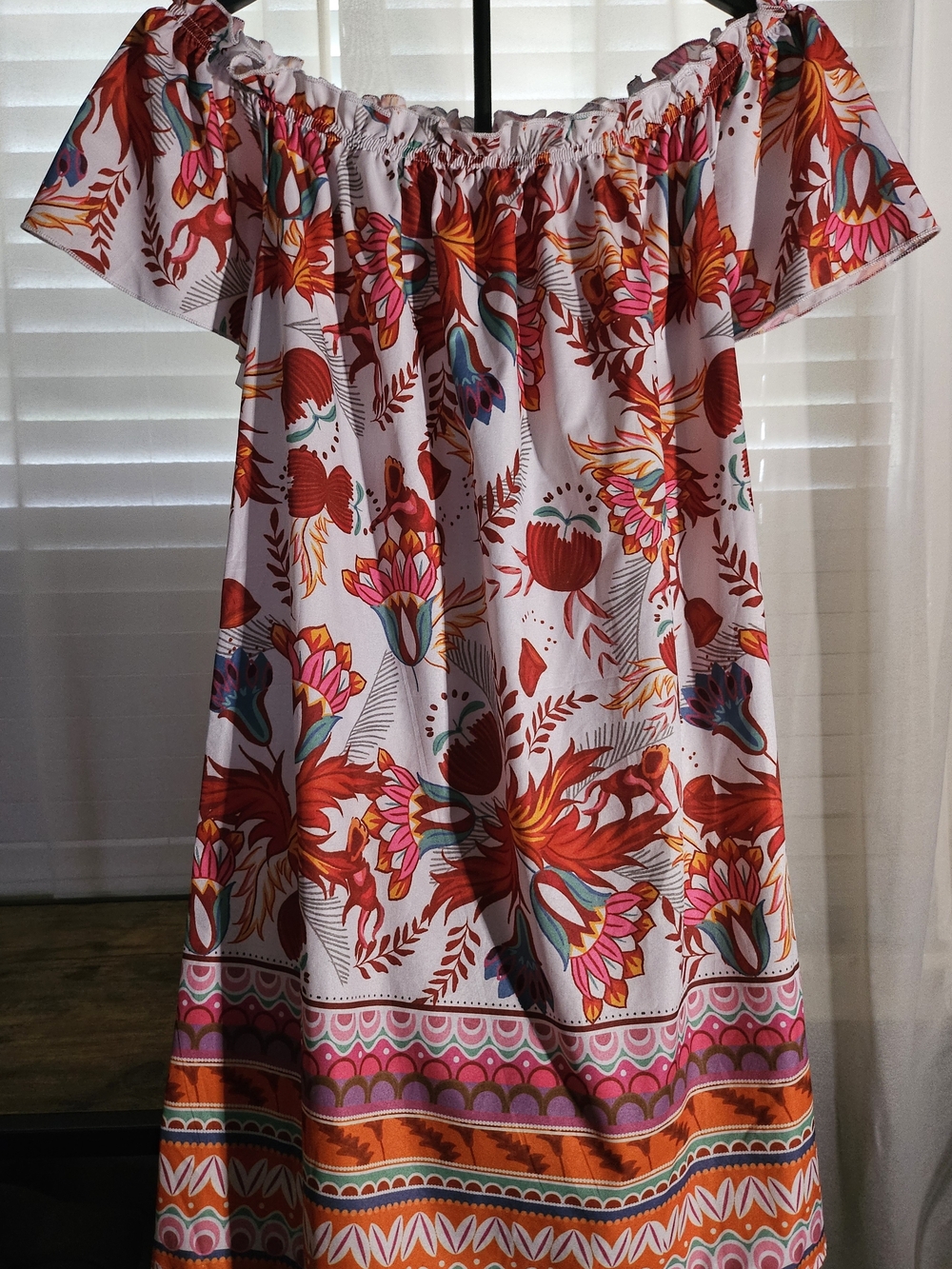 Off-the-Shoulder Floral Maxi Dress - Multi